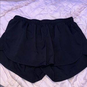 Black running shorts